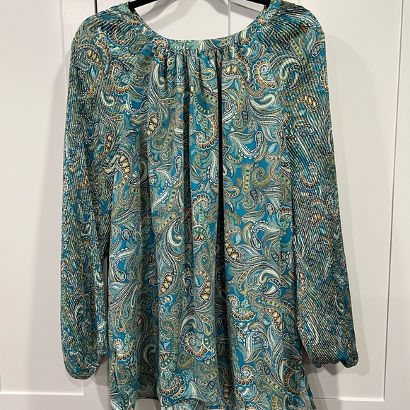 J. Jill Tops - Beautiful✨ J. Jill Paisley Print Women's Top - Blue and Green 2x